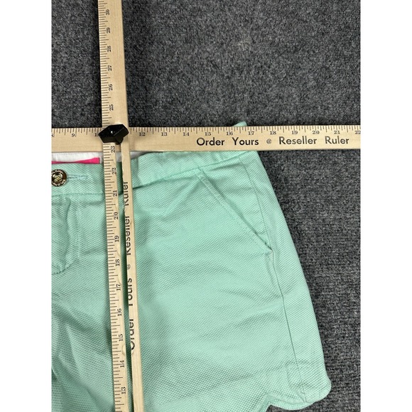 Lilly Pulitzer women's Light Green Chino Shorts Size 12 Scalloped Hem Cotton - Picture 3 of 7